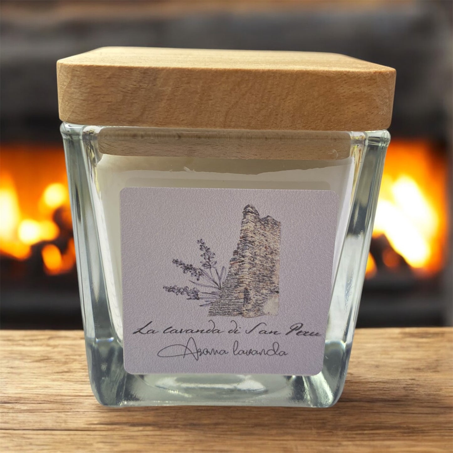 Candela con tappo in legno 80 gr