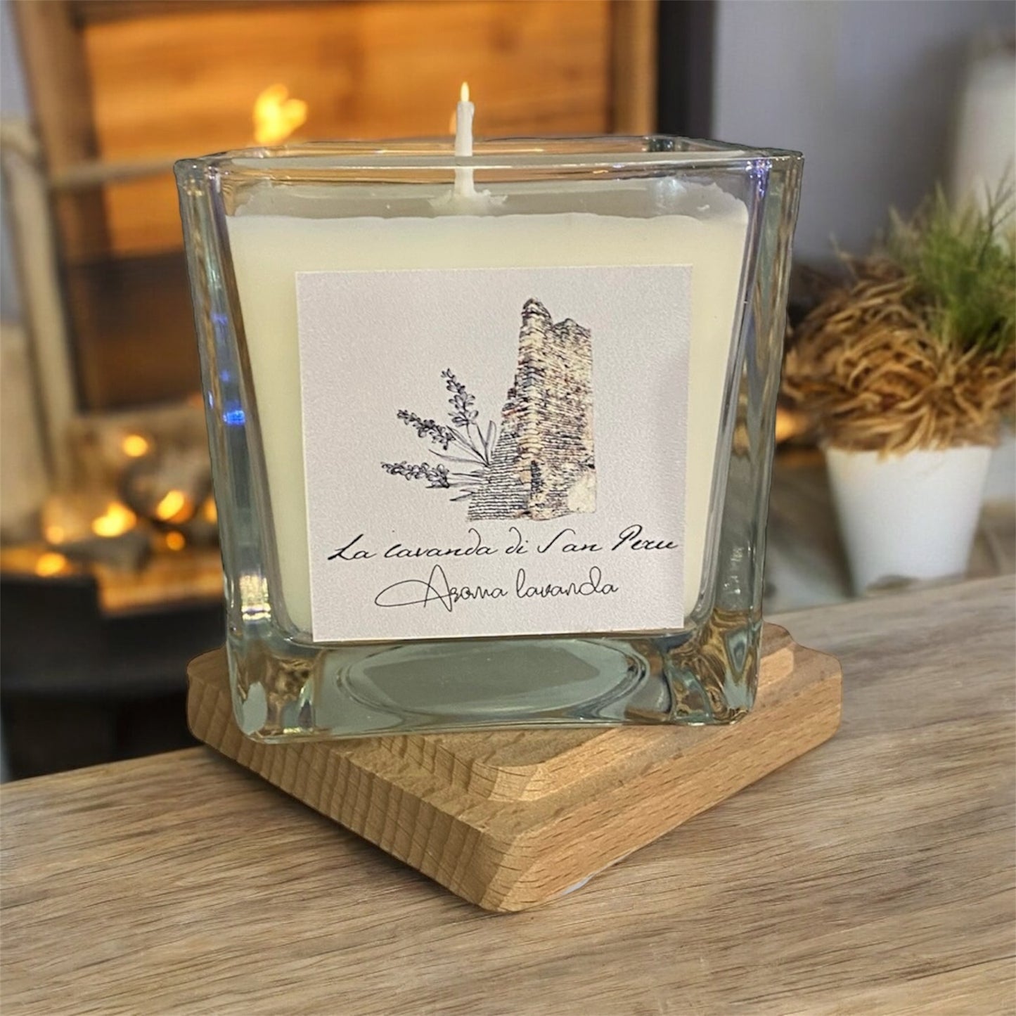 Candela con tappo in legno 220 gr